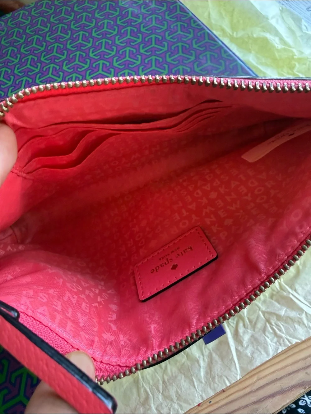 kate spade flamingo Pink Mini Wristlet  Bag